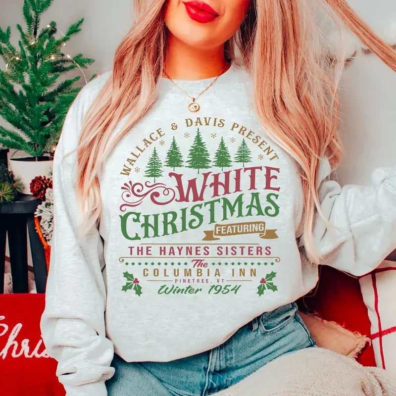 White Christmas Movie Sweatshirt, Wallace and Davis Shirt, 90s Christmas Sweatshirt, Haynes Sisters Crewneck, Vntage...