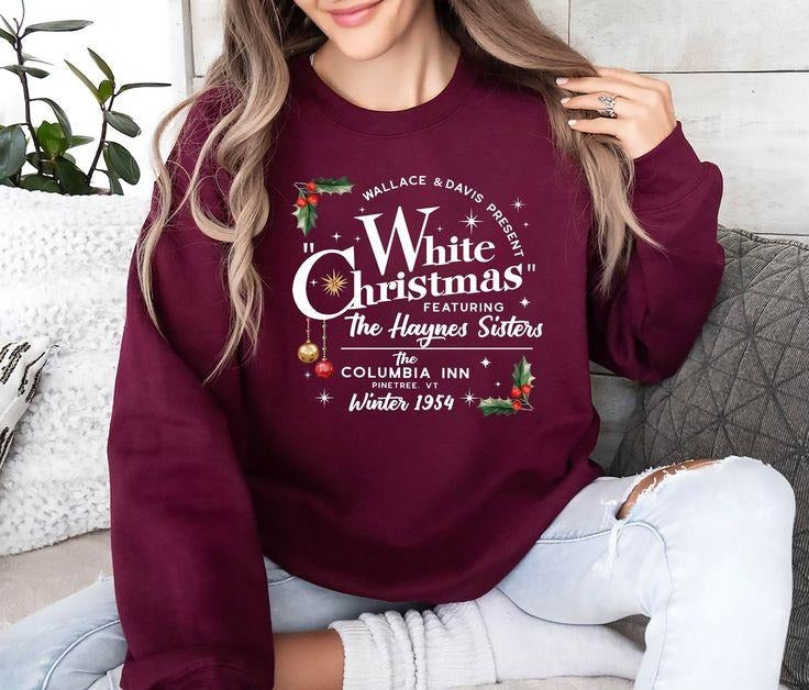 White Christmas Movies Sweatshirt, Christmas Holiday Sweatshirt, Haynes Sisters Sweatshirt, White Christmas Movie 1954...