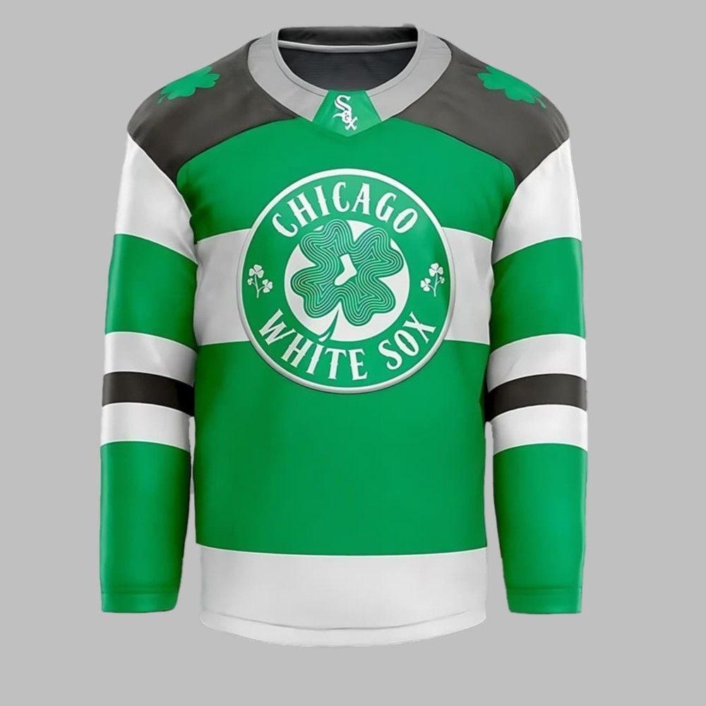 White Sox St. Paddy's Hockey Jersey 2025 Giveaway - Grishko.com T-Shirts, Hoodie, Sweatshirt | WearSparks.com (Image 1)
