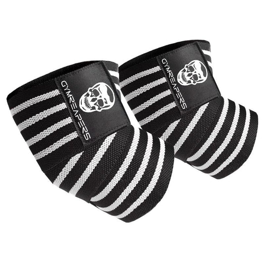 GYMREAPERS Black/White Weightlifting Elbow Wraps with Hook and Loop Closure - 40 Inches T-Shirts, Hoodie, Sweatshirt