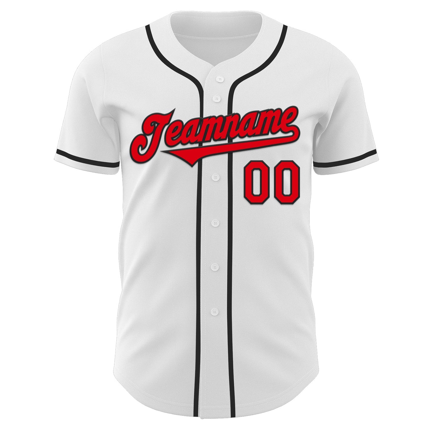 Custom White Fire Red-Black Authentic Baseball Jersey
