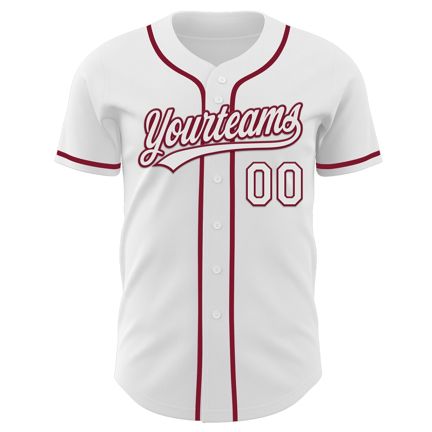 Custom White Crimson Authentic Baseball Jersey