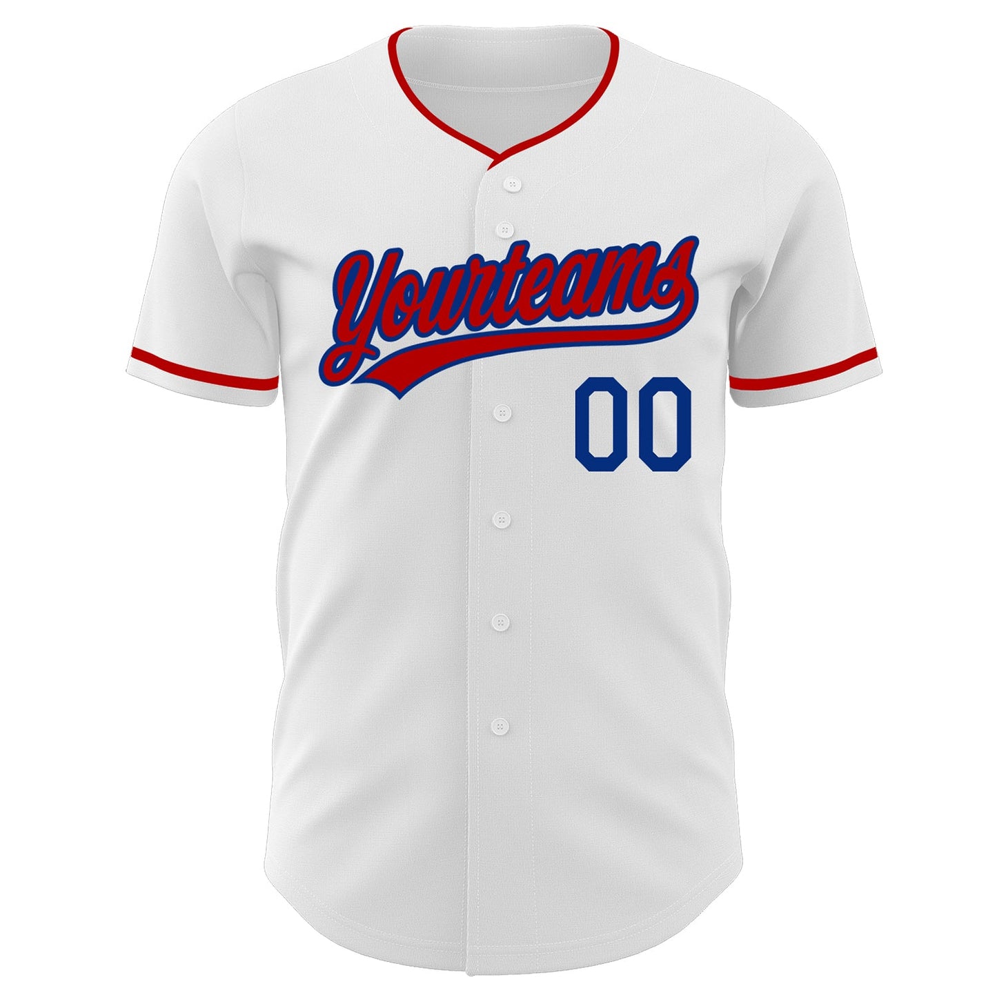 Custom White Red-Royal Authentic Baseball Jersey