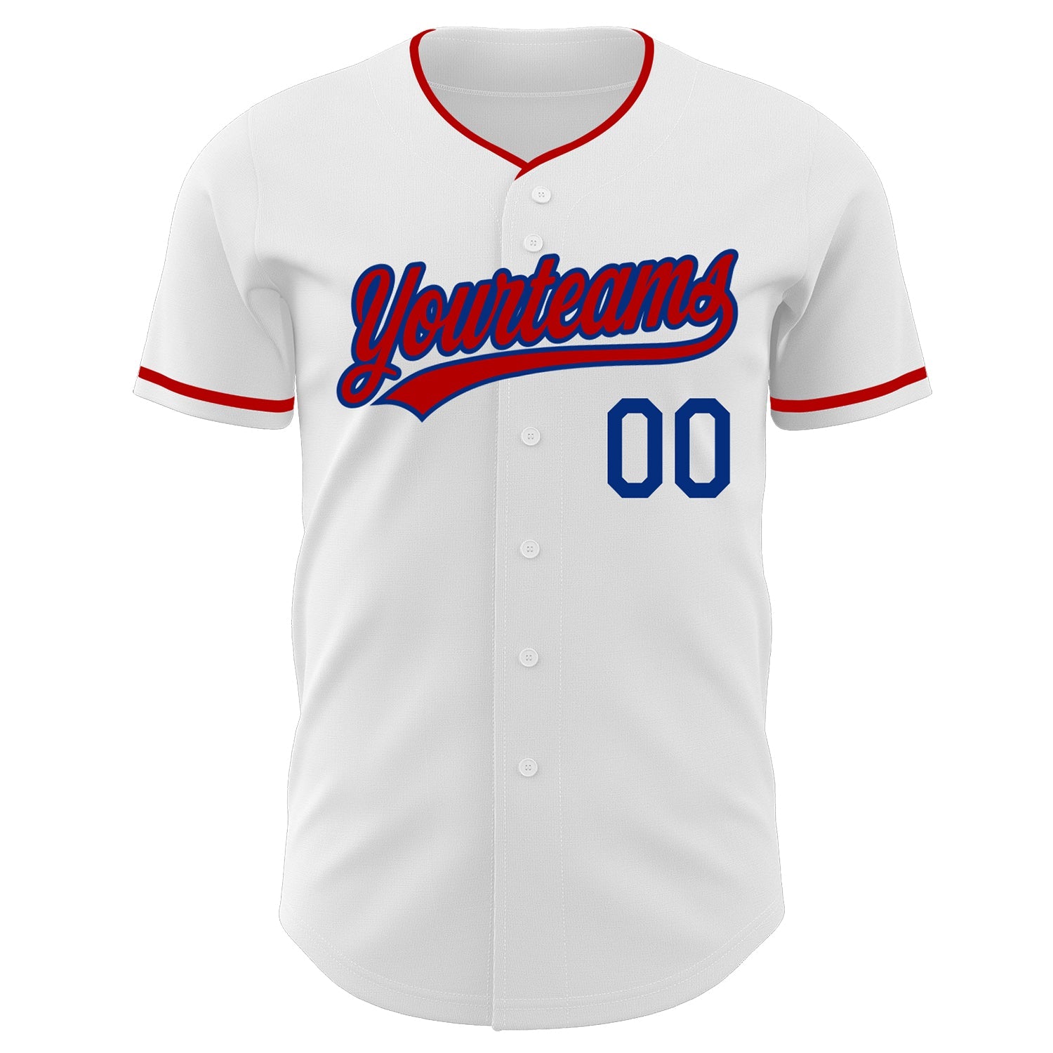 Custom White Red-Royal Authentic Baseball Jersey