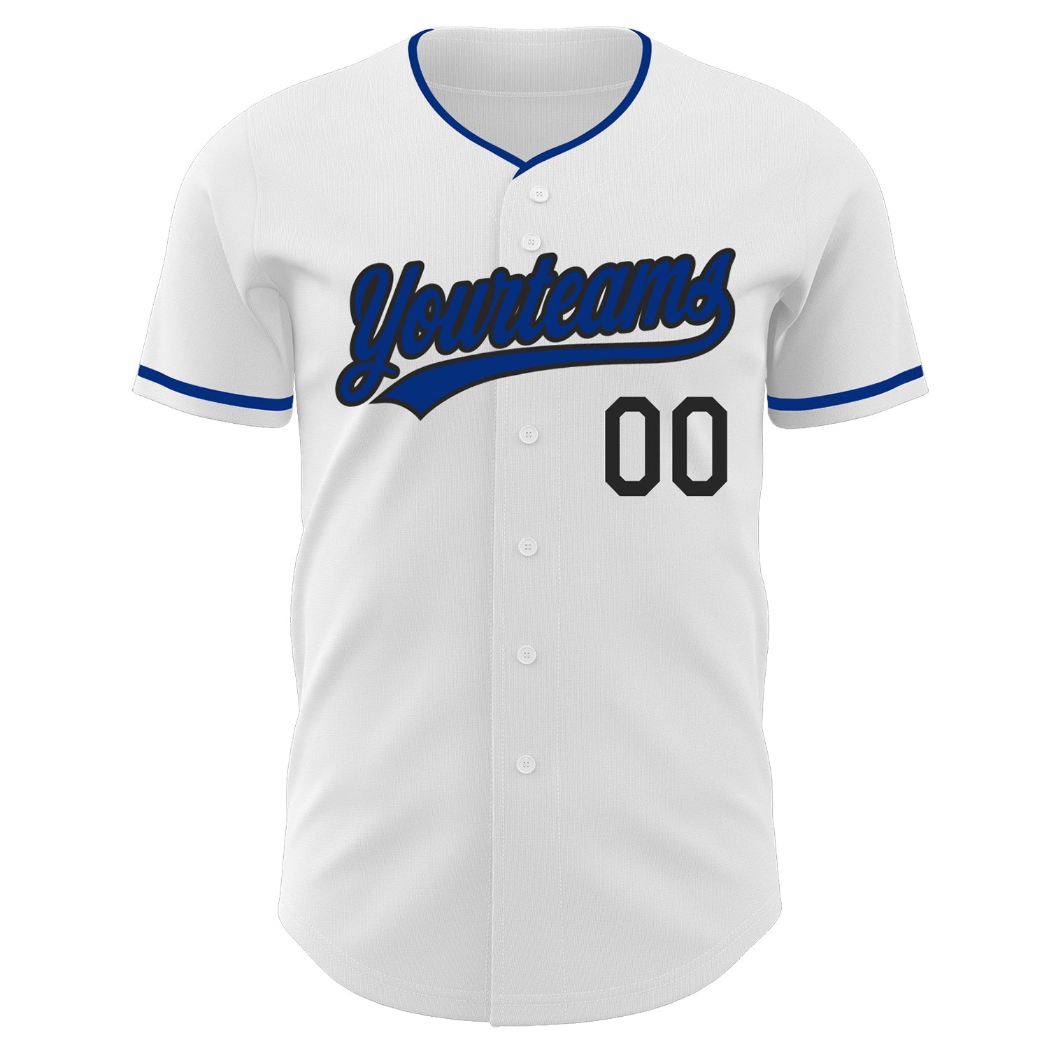 Custom White Royal-Black Authentic Baseball Jersey