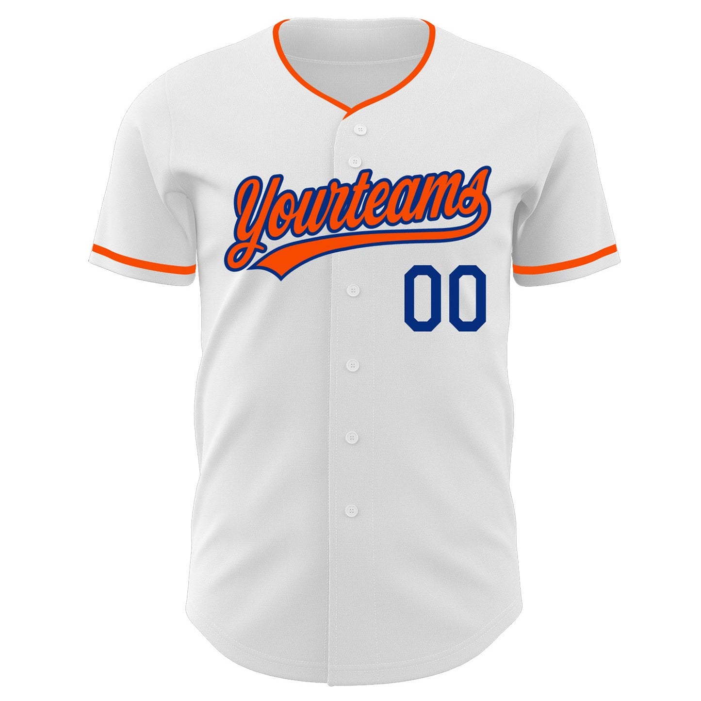 Custom White Orange-Royal Authentic Baseball Jersey