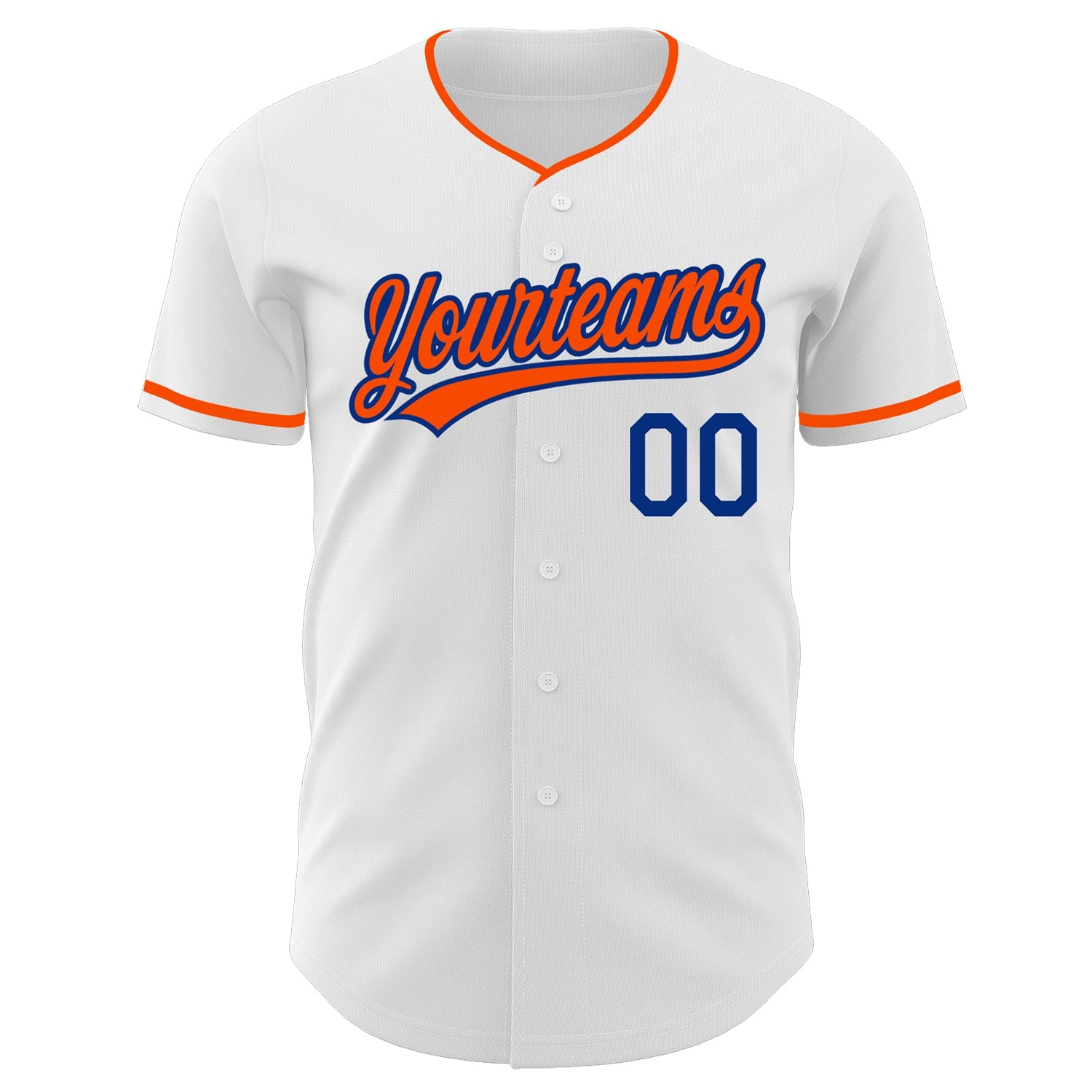Custom White Orange-Royal Authentic Baseball Jersey