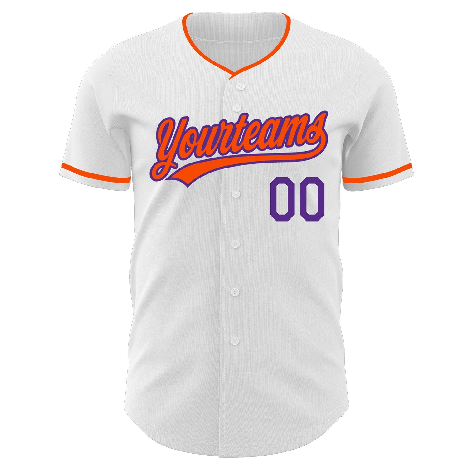 Custom White Orange-Purple Authentic Baseball Jersey