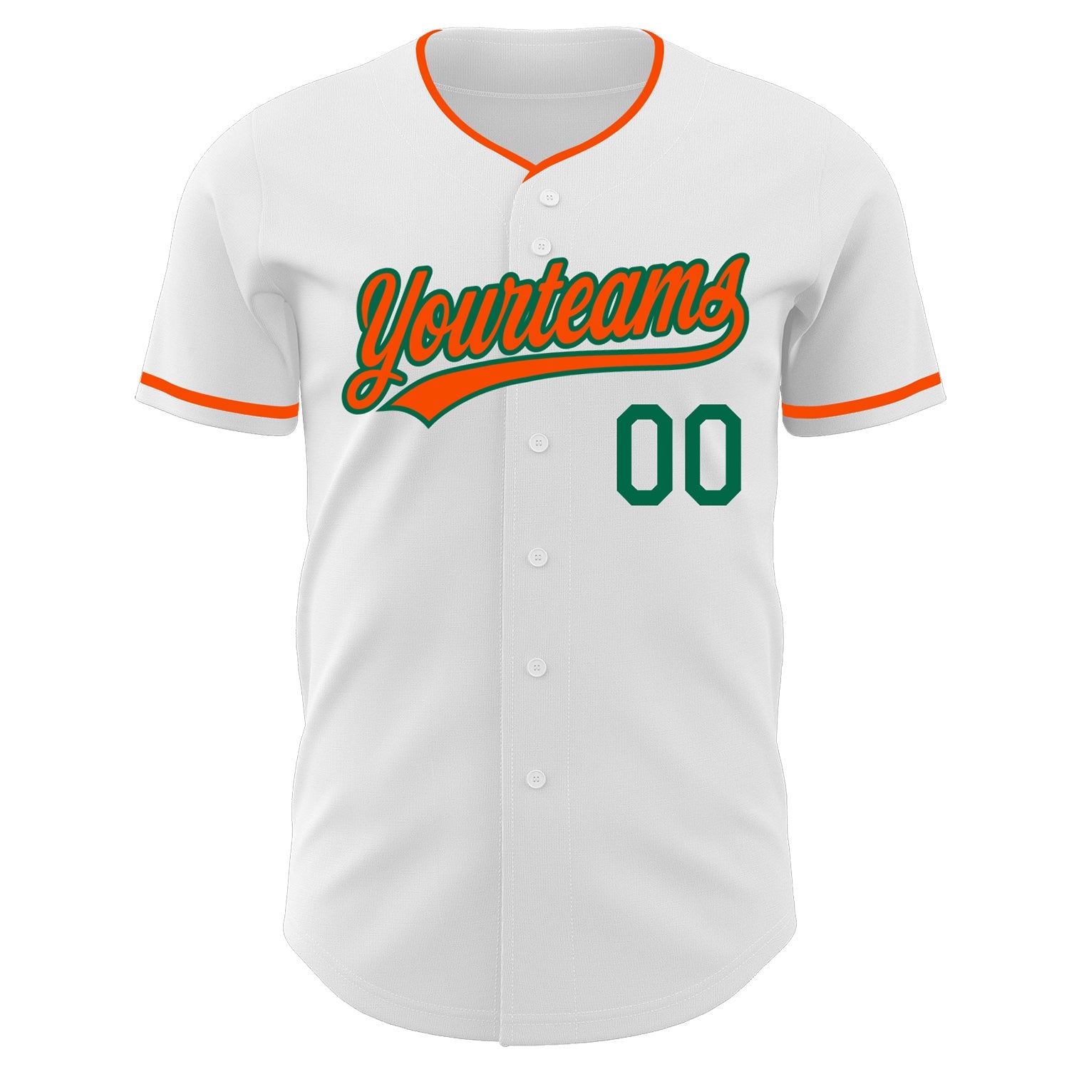 Custom White Orange-Kelly Green Authentic Baseball Jersey