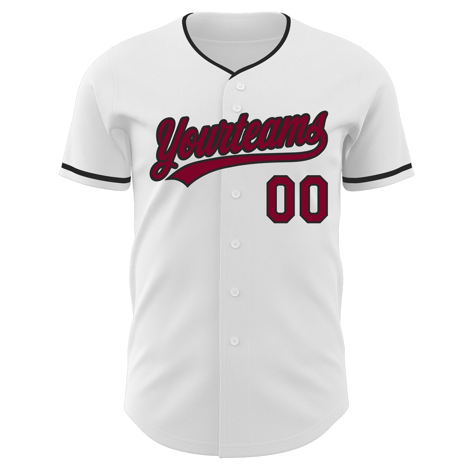 Custom White Maroon-Black Authentic Baseball Jersey