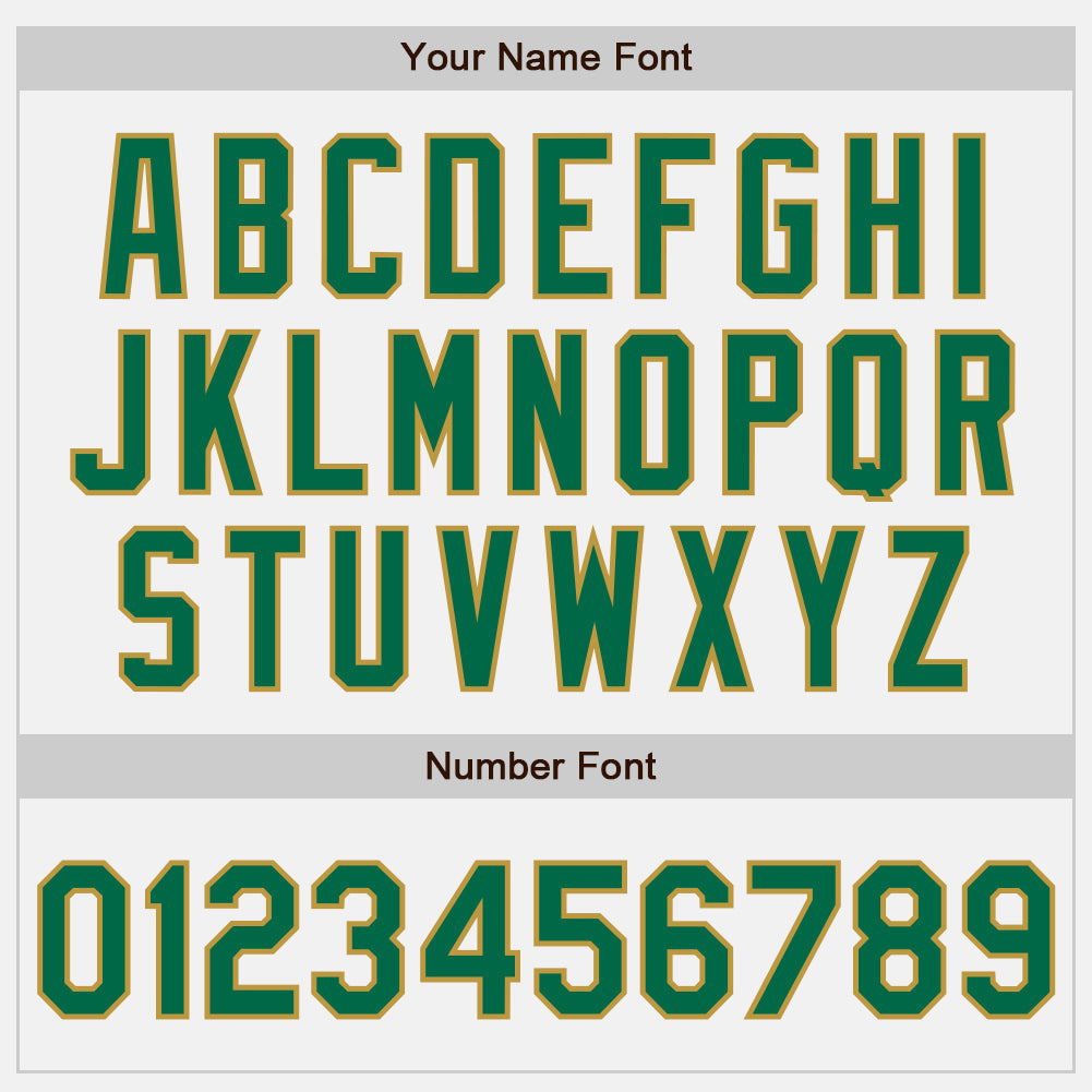 Custom White Kelly Green-Old Gold Authentic Baseball Jersey