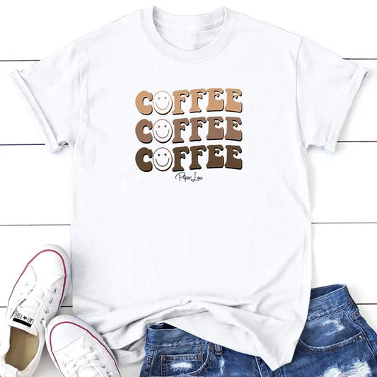 Coffee Coffee Coffee Tee, Proudly Printed In The USA, Tee Gray / White, #coffee #sassy #cute #colorprint Hoodie, Sweatshirt
