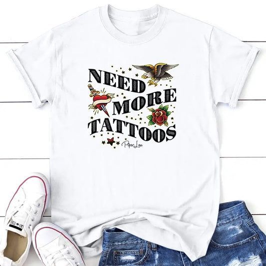 Need More Tattoos Tee, Printed In The USA, Tee Gray / White, #sassy #cute #colorprint Collar Comfort Hoodie, Sweatshirt