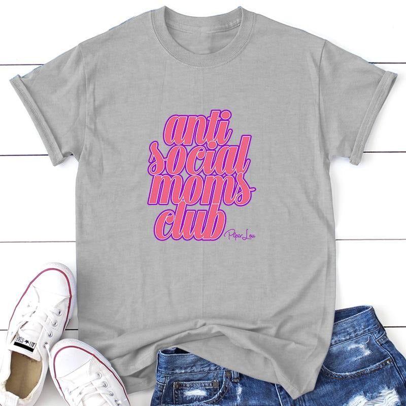 Anti Social Moms Tee, Proudly Printed In The USA, Tee Gray / White, #sassy #cute #colorprint Hoodie, Sweatshirt