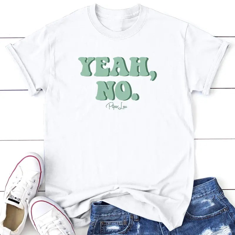 Yeah No Tee, Proudly Printed In The USA, Tee Gray / White, #sassy #cute #colorprint Hoodie, Sweatshirt | WearSparks.com
