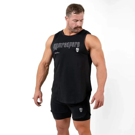 Gymreapers Icon Cut Off Tank - Black/White, Summer Cotton Men's Top T-Shirts, Hoodie, Sweatshirt | WearSparks.com