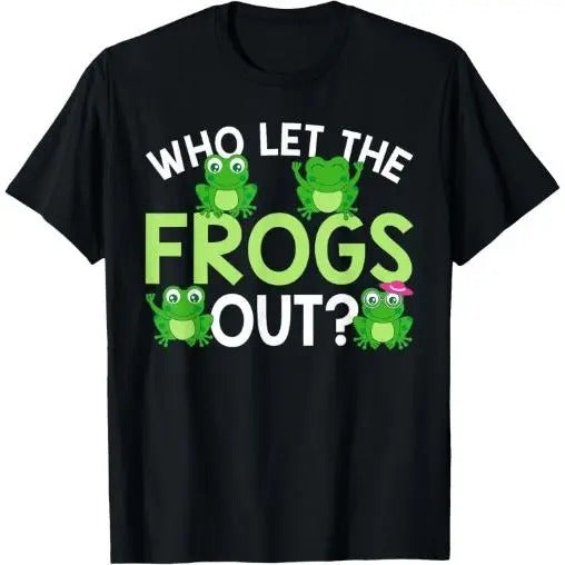 Who Let The Frogs Out Funny Frog Lovers MM T-Shirt  Made in USA Hoodie, Sweatshirt | WearSparks.com