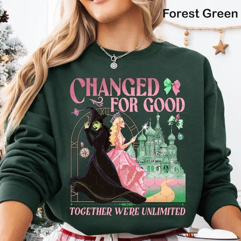 Wicked Change For Good Sweatshirt, Defy Gravity Broomstick Magic Wand, Wizard Movie Fan Shirt, Wicked, Musical Fan Gift,...