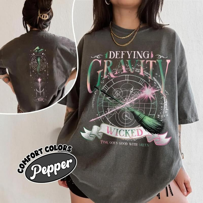 Wicked Defying Gravity Tee Shirt, Defying Gravity Sweatshirt, Broomstick Magic Wand Shirt, Wicked Movie Tee Shirt, Wizard...