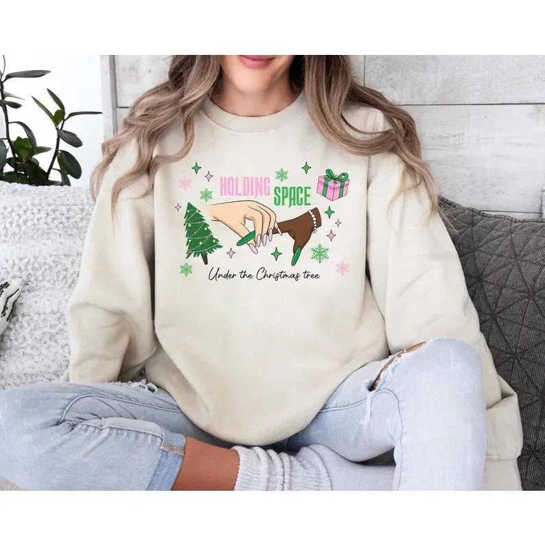 Wicked Holding Space Christmas Sweatshirt, Finger Hold Defying Gravity Sweatshirt, Holding Space Xmas Shirt, Wicked The...