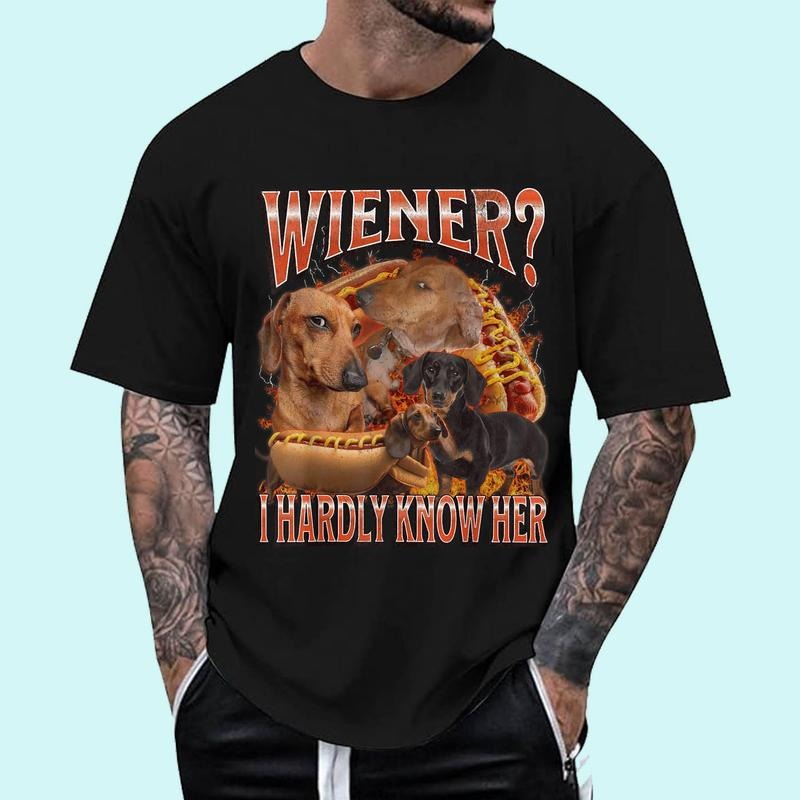 Wiener I Hardly Know Her Funny Offensive Dachshund Bootleg Unisex T-Shirt, Cotton 100%, Top Trending Fashion Hoodie,...