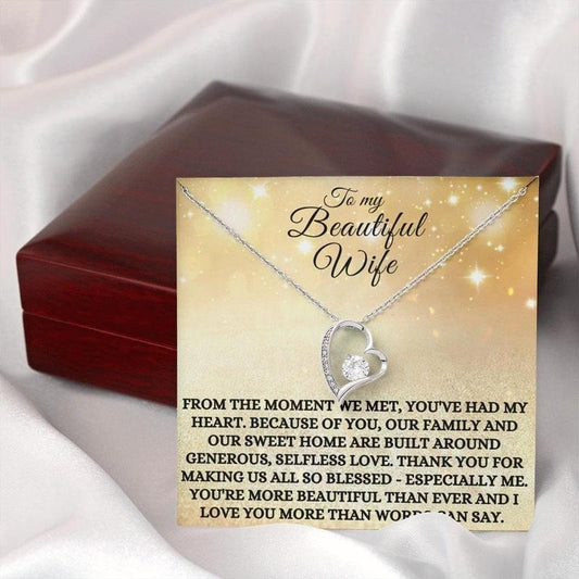 Wife Gift From Husband, To My Wife Necklace, Heart Necklace For Wife Anniversary Jewelry, Wife Birthday Gift, I Love My...