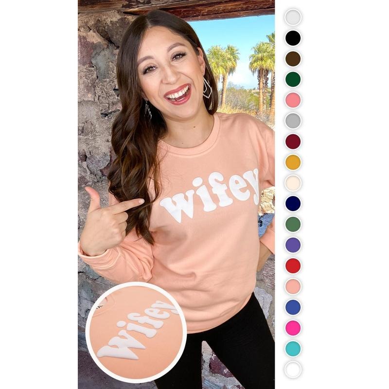 Wifey Magic Puff Sweatshirt T-Shirts, Hoodie | WearSparks.com