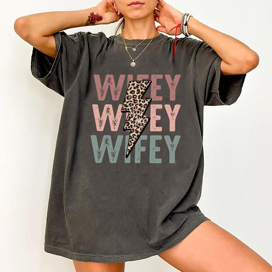 Wifey Shirt, New Wife T-shirt, Wifey Era Tee, Women Graphic Printed Short Sleeve T-shirt, Cotton Fabric Comfort Shirt For...