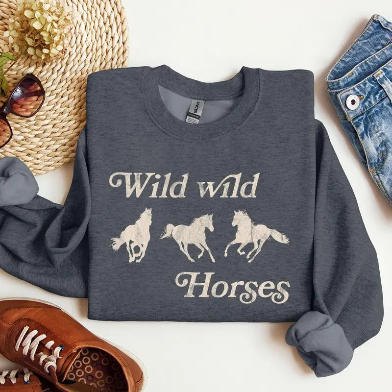Wild Wild Horses, Country, Western Sweatshirt T-Shirts, Hoodie | WearSparks.com