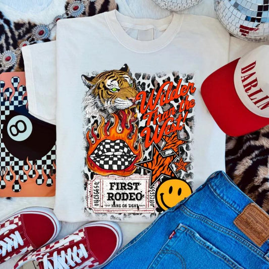 Wilder than the West collage Tee, vintage crewneck sweatshirts, western outfits women, cowgirl outfits, western clothing...