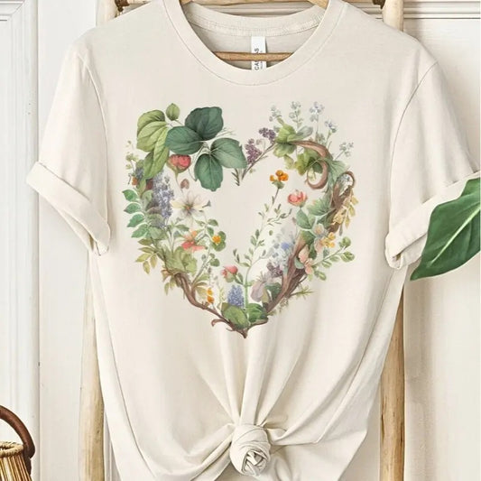 Wildflower Floral Heart Shirt, Flowering Heart Wildflower Sweatshirt, Nana Gift, Wildflower Art, Gift for Gardener, Love...
