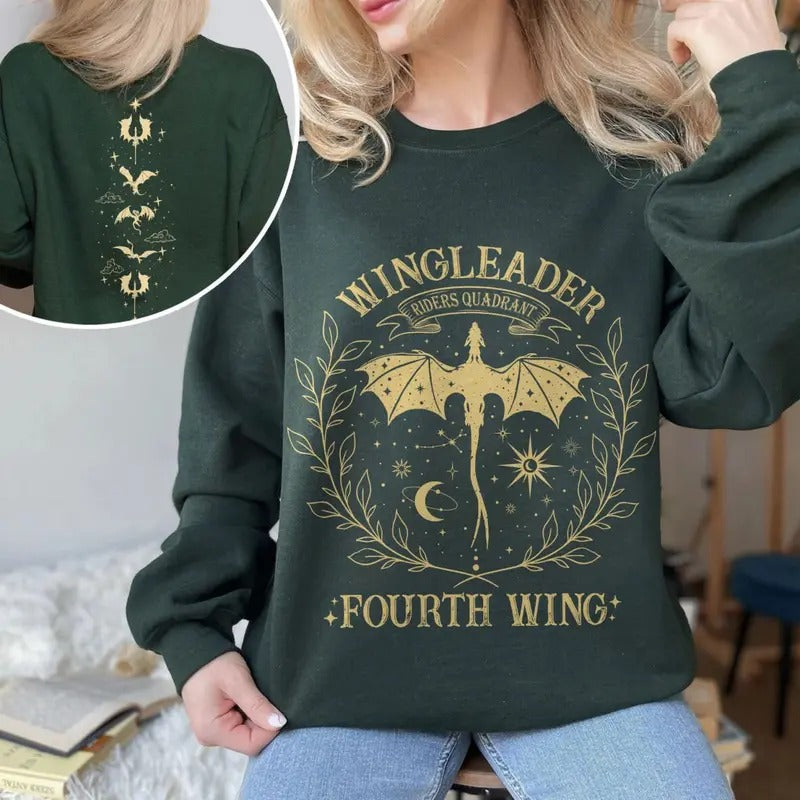 Wing Leader Riders Quadrant Sweater, Fourth Wing Series Sweatshirt, Basgiath War College T-Shirt, Rebecca Yarros, Violet...