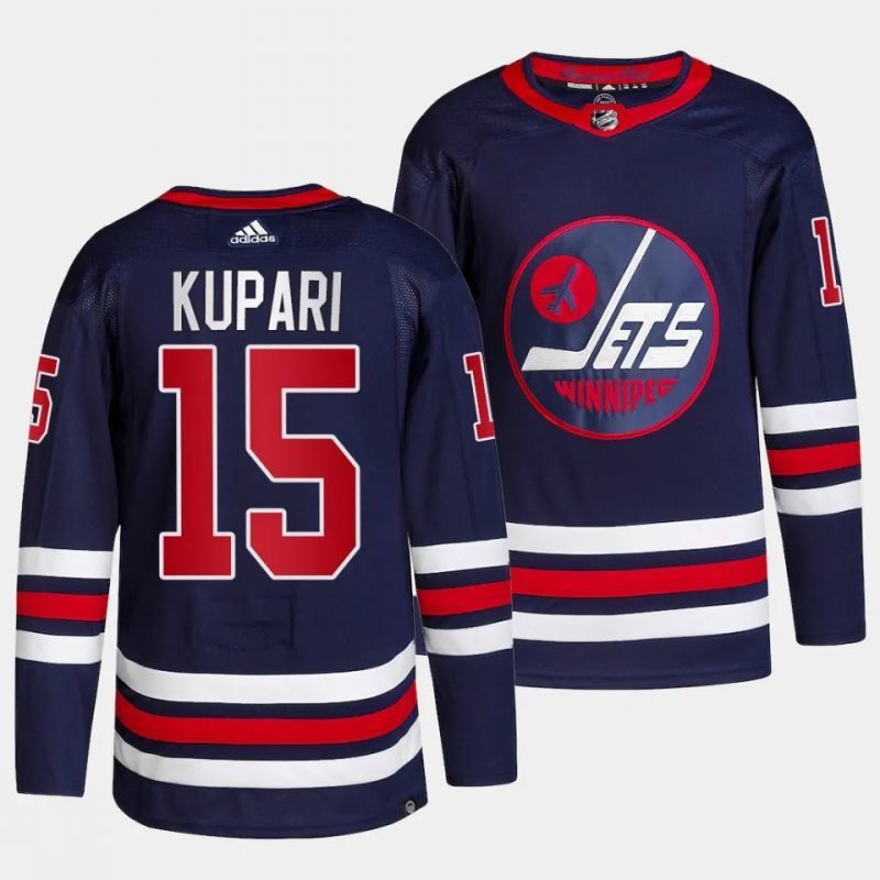 Winnipeg Jets #15 rasmus kupari alternate authentic pro primegreen navy jersey