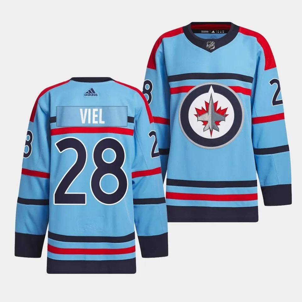 Winnipeg Jets #28 Jeffrey Viel 2023-24 RCAF Centennial Light Blue Jersey