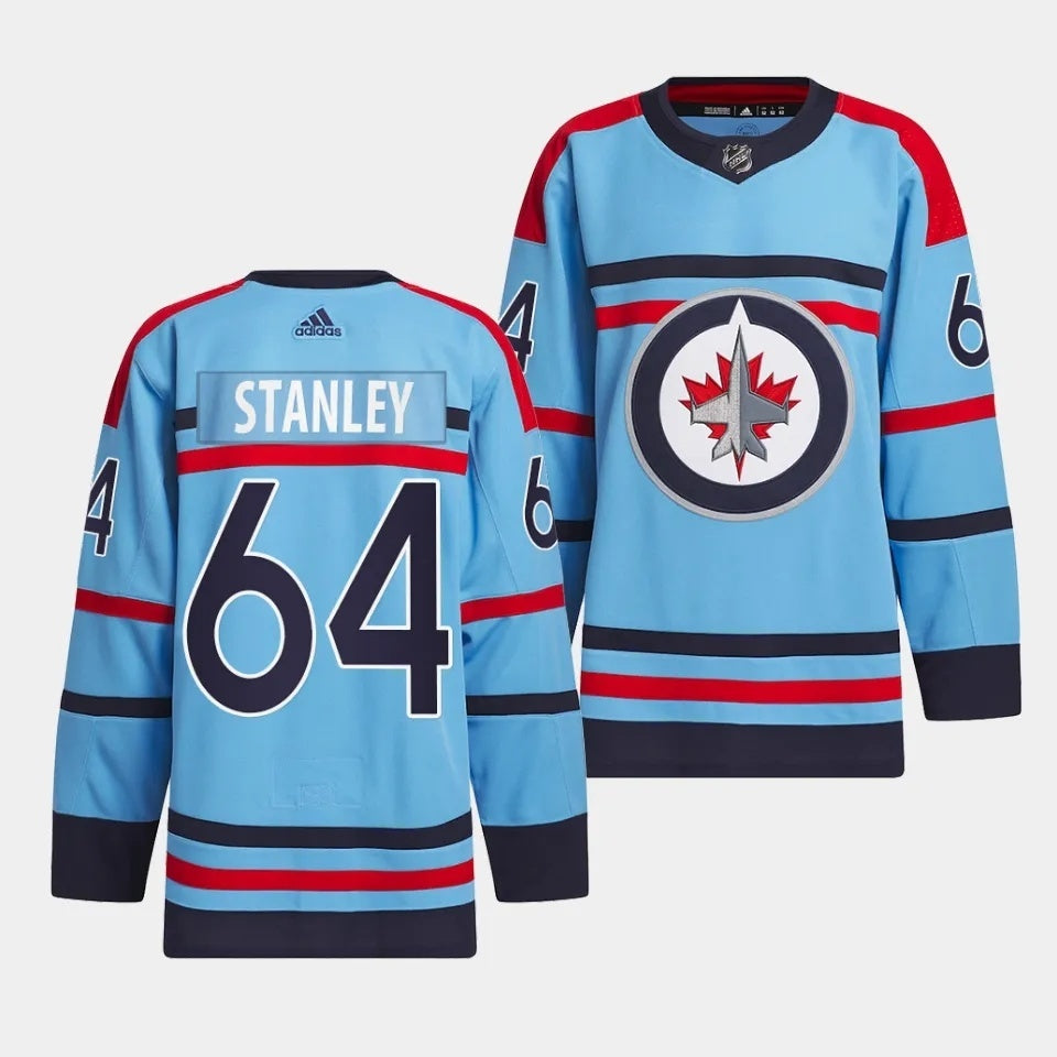 Winnipeg Jets #64 Logan Stanley 2023-24 RCAF Centennial Light Blue Jersey