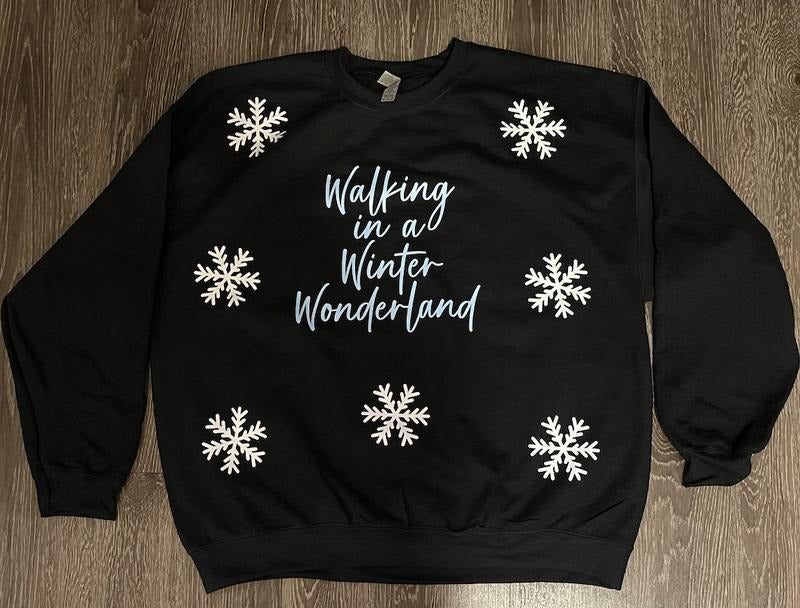 Winter Crewneck with Glitter Snowflakes T-Shirts, Hoodie, Sweatshirt | WearSparks.com