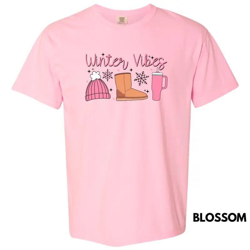 Winter Vibes Comfort Colors T-Shirt Hoodie, Sweatshirt | WearSparks.com