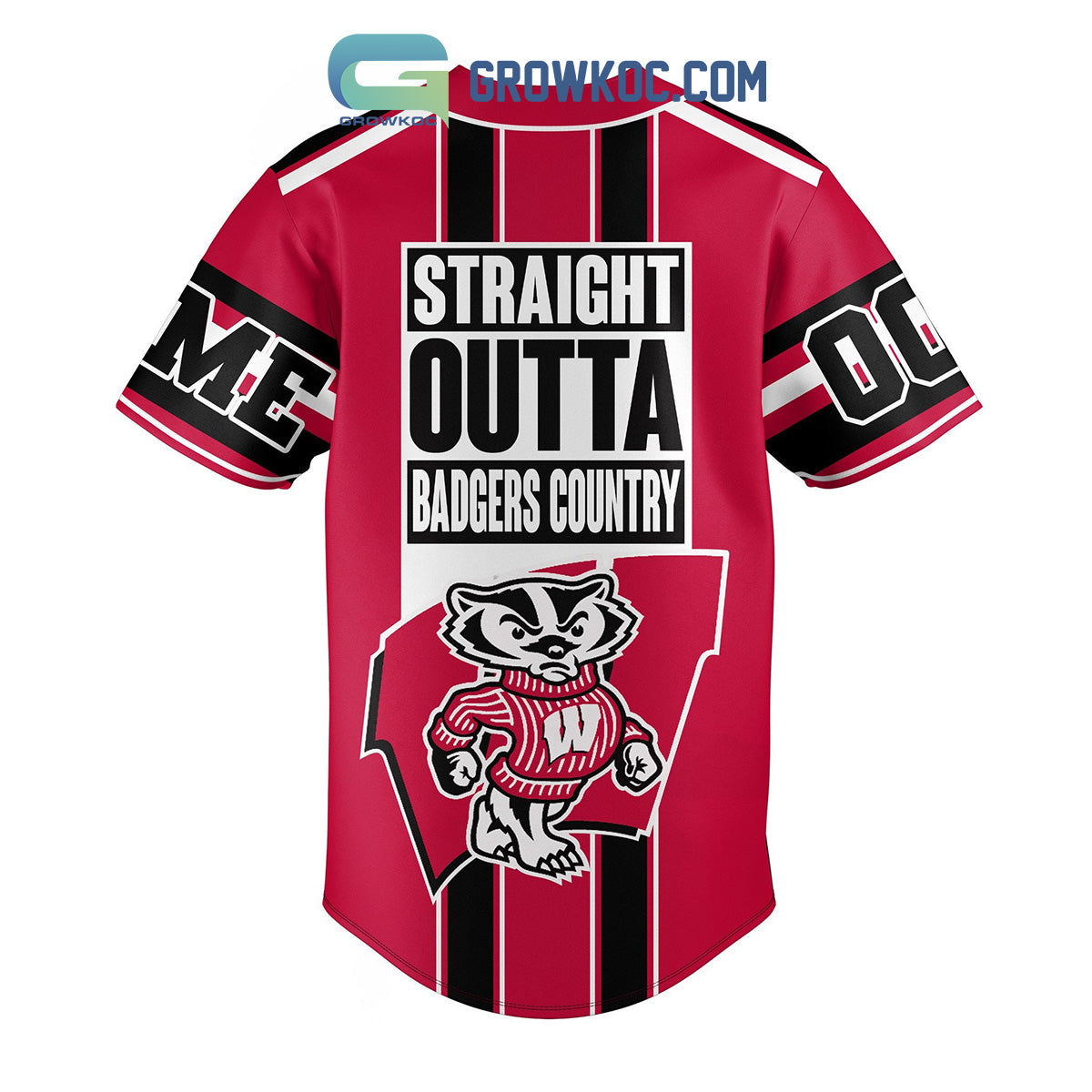 Wisconsin Badgers Straight Outta Country Personalized Baseball Jersey