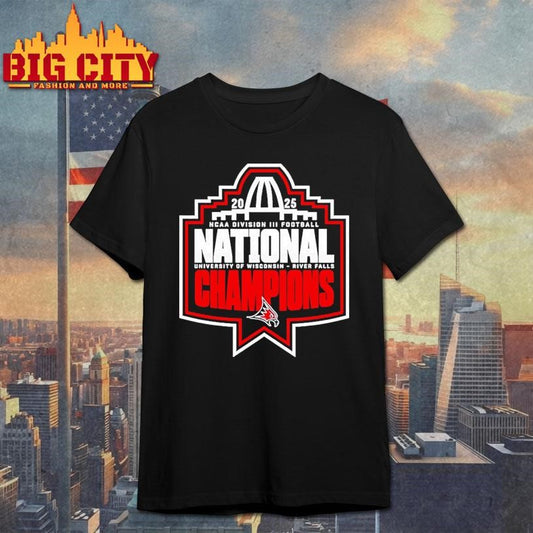 Wisconsin River Falls Falcons Football National Champions 2025 Ncaa Division Iii Football Shirt