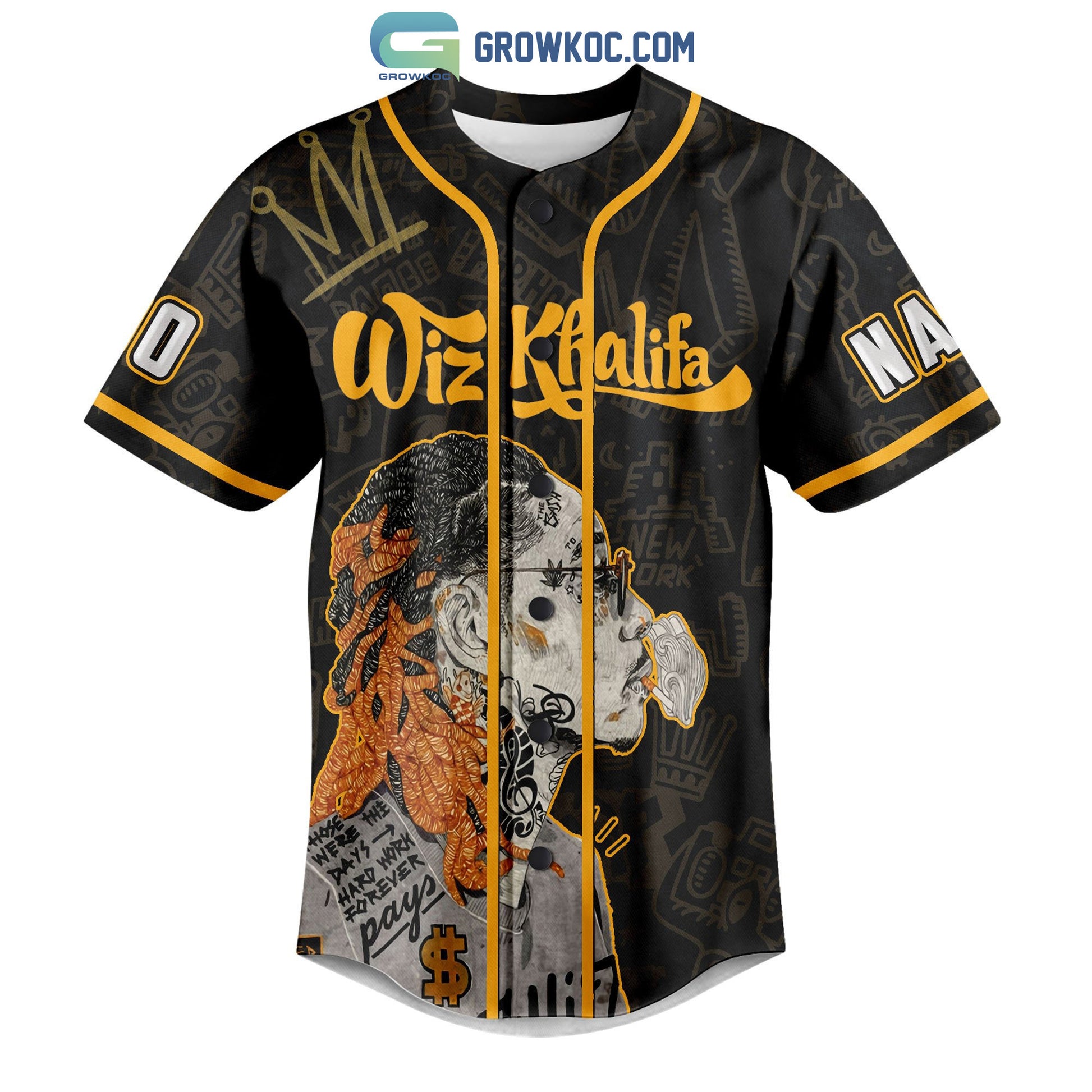 Wiz Khalifa High School Reunion Tour Personalized Baseball Jersey