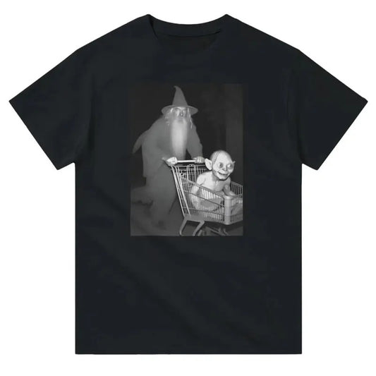 Wizard Pushing a Goblin into a Shopping Cart at Night - Funny Graphic Tee  Top Hoodie, Sweatshirt | WearSparks.com