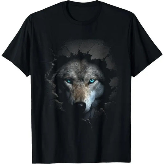 Wolf Blue Eyes Artwork | Wall Animal Motif Wolf T-Shirt Hoodie, Sweatshirt | WearSparks.com