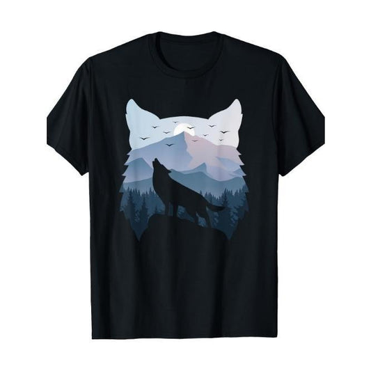 Wolf Landscape Mountain Wildlife Animal Nature Wolves T-shirt Made in USA Hoodie, Sweatshirt | WearSparks.com