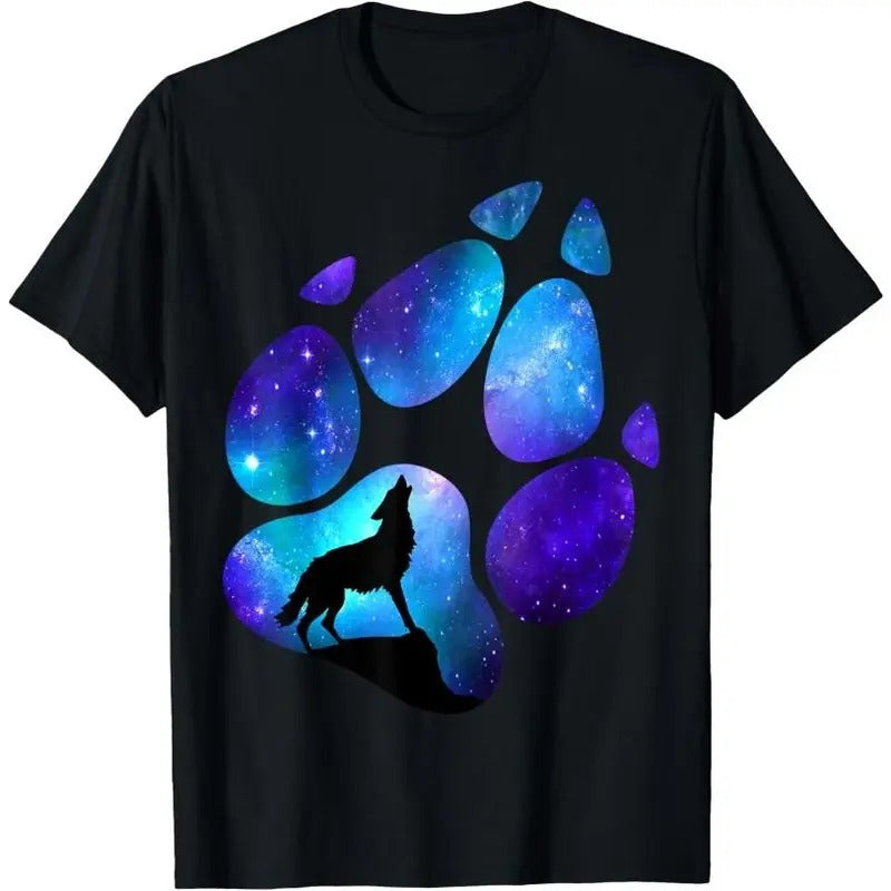 Wolf Paws Galaxy Wild Lone Wolves Stars Moon Wolf T-Shirt Hoodie, Sweatshirt | WearSparks.com