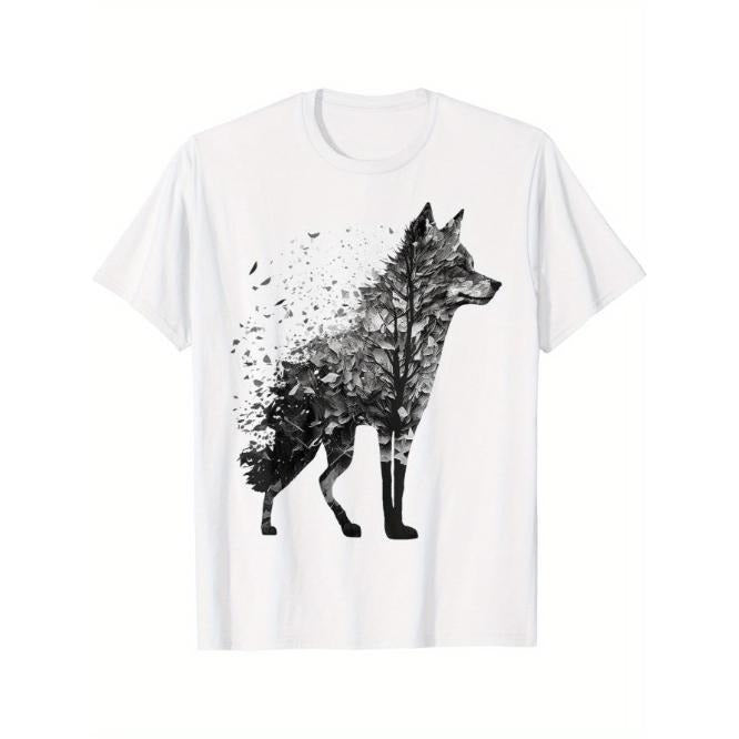 Wolf Tree Decay Drawing Animal Print Art Wolf T-Shirt Made in USA Hoodie, Sweatshirt | WearSparks.com