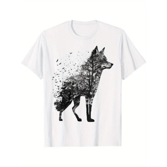 Wolf Tree Decay Drawing Animal Print Art Wolf T-Shirt Made in USA Hoodie, Sweatshirt | WearSparks.com
