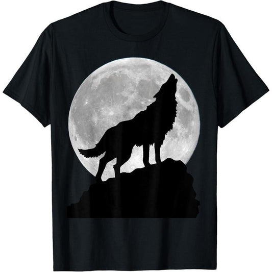 Wolf in moon light - Cool full dog pup howling T-Shirt made in usa Hoodie, Sweatshirt | WearSparks.com