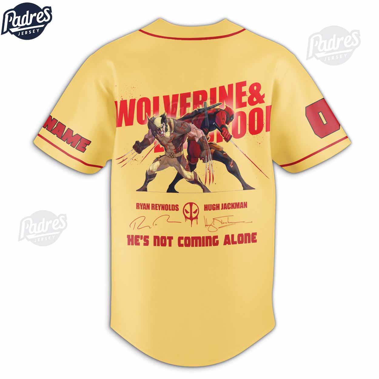 Wolverine & Deadpool He's Not Coming Alone Personalized Baseball Jersey Shirt (Image 2)
