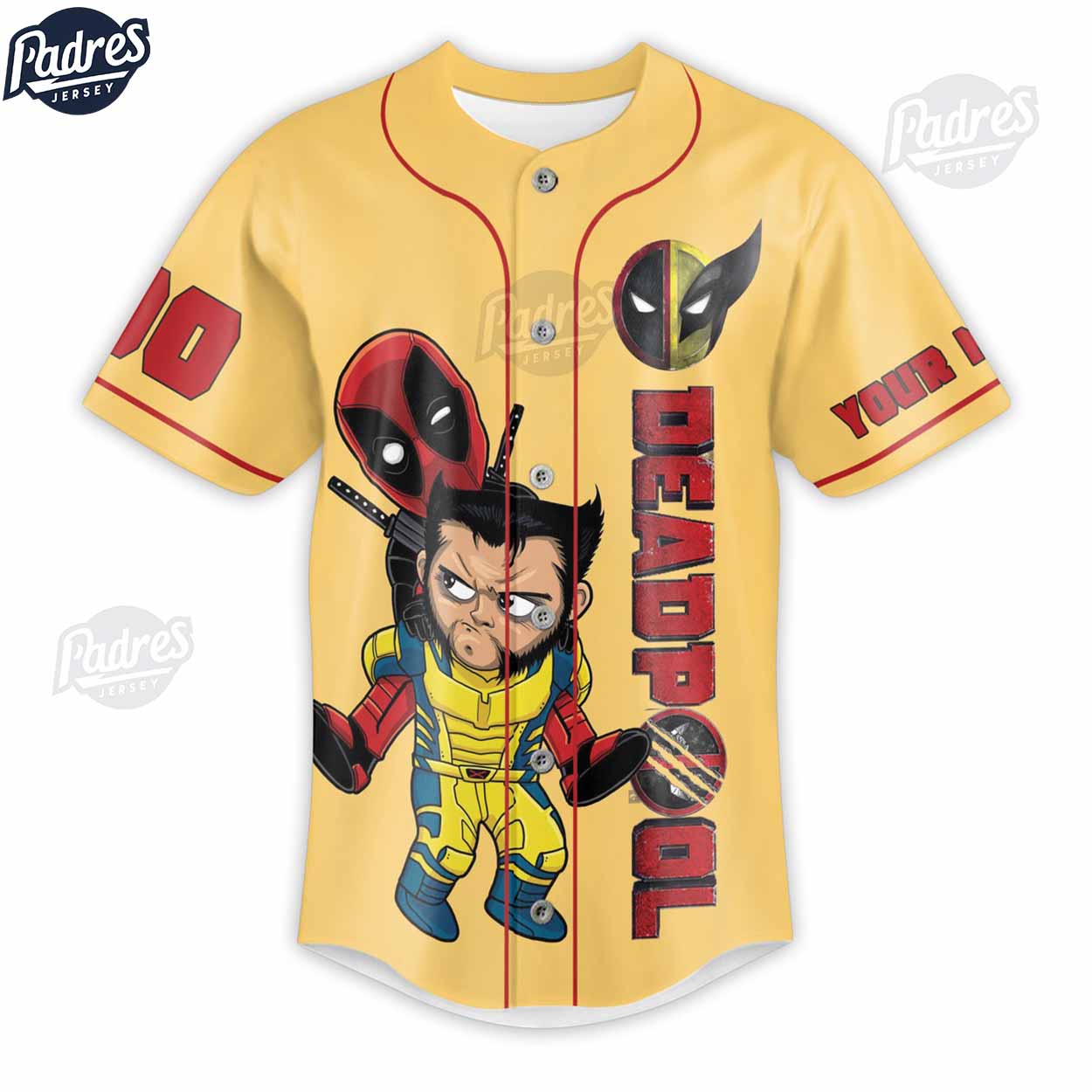 Wolverine & Deadpool He's Not Coming Alone Personalized Baseball Jersey Shirt (Image 3)