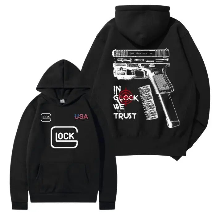 In Glock We Trust USA Version 2 Sided Hoodie/Sweatshirt/T-Shirt, For Men/Women